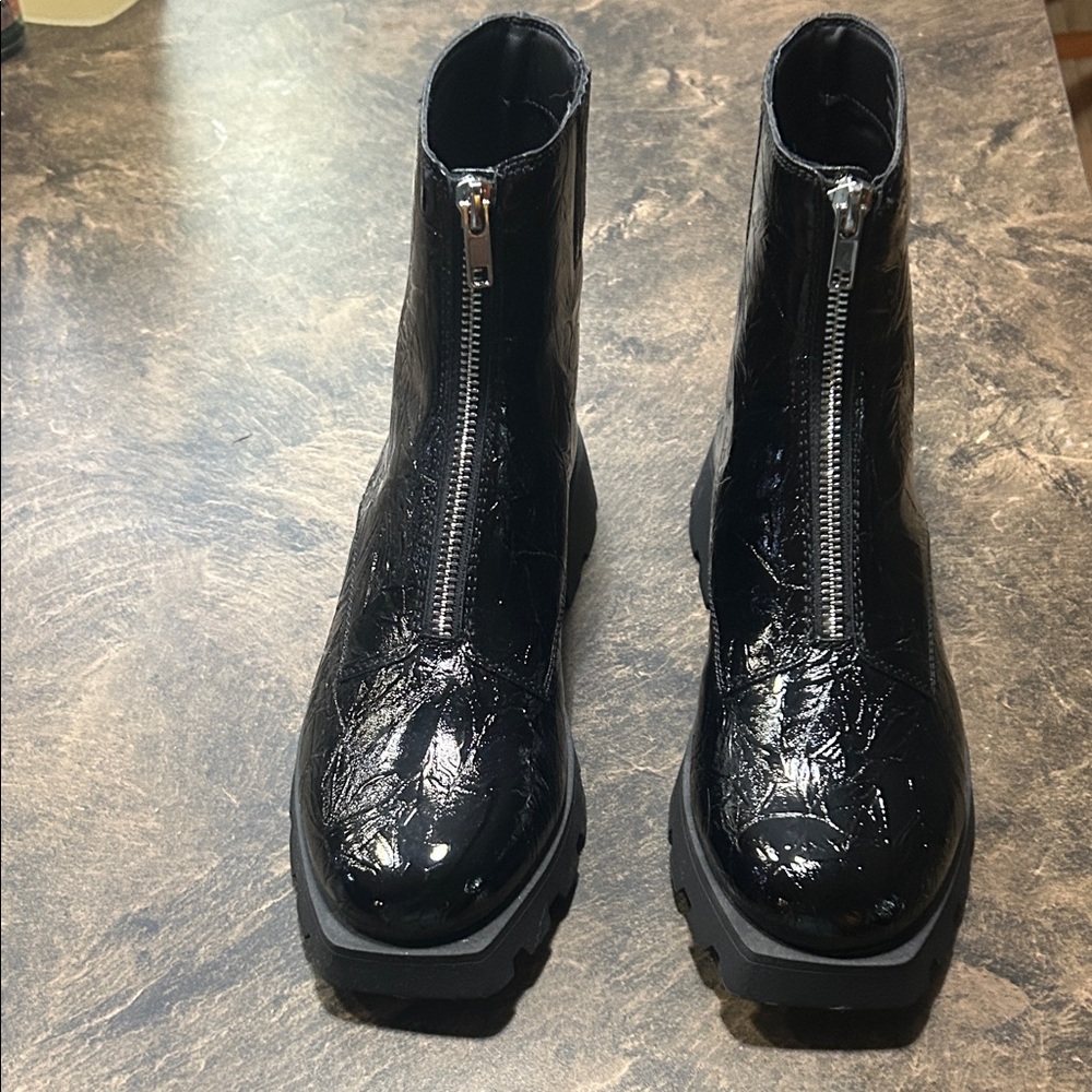 Black Zipper Ankle Boots